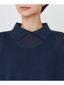 【LOISIR】エステルコットンリネンダブルジャカード編みニットポロ 詳細画像 レッド 24