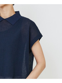 【LOISIR】エステルコットンリネンダブルジャカード編みニットポロ 詳細画像 レッド 26