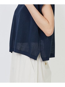 【LOISIR】エステルコットンリネンダブルジャカード編みニットポロ 詳細画像 レッド 27