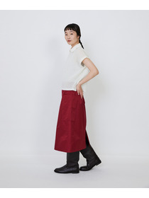 【LOISIR】エステルコットンリネンダブルジャカード編みニットポロ 詳細画像 レッド 4