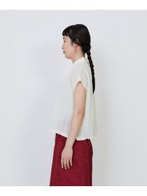 【LOISIR】エステルコットンリネンダブルジャカード編みニットポロ 詳細画像 レッド 7