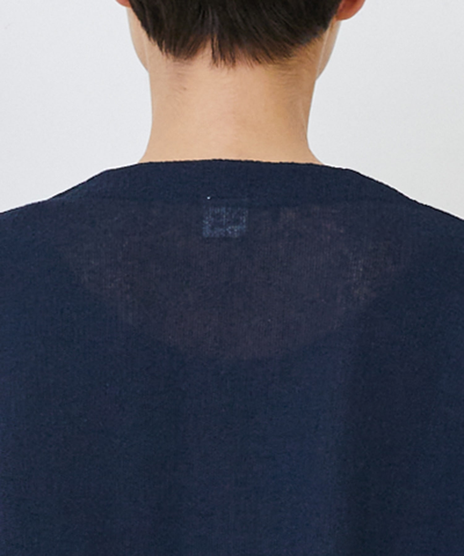 【LOISIR】エステルコットンリネンダブルジャカード編みショートカーディガン 詳細画像 ネイビー 28