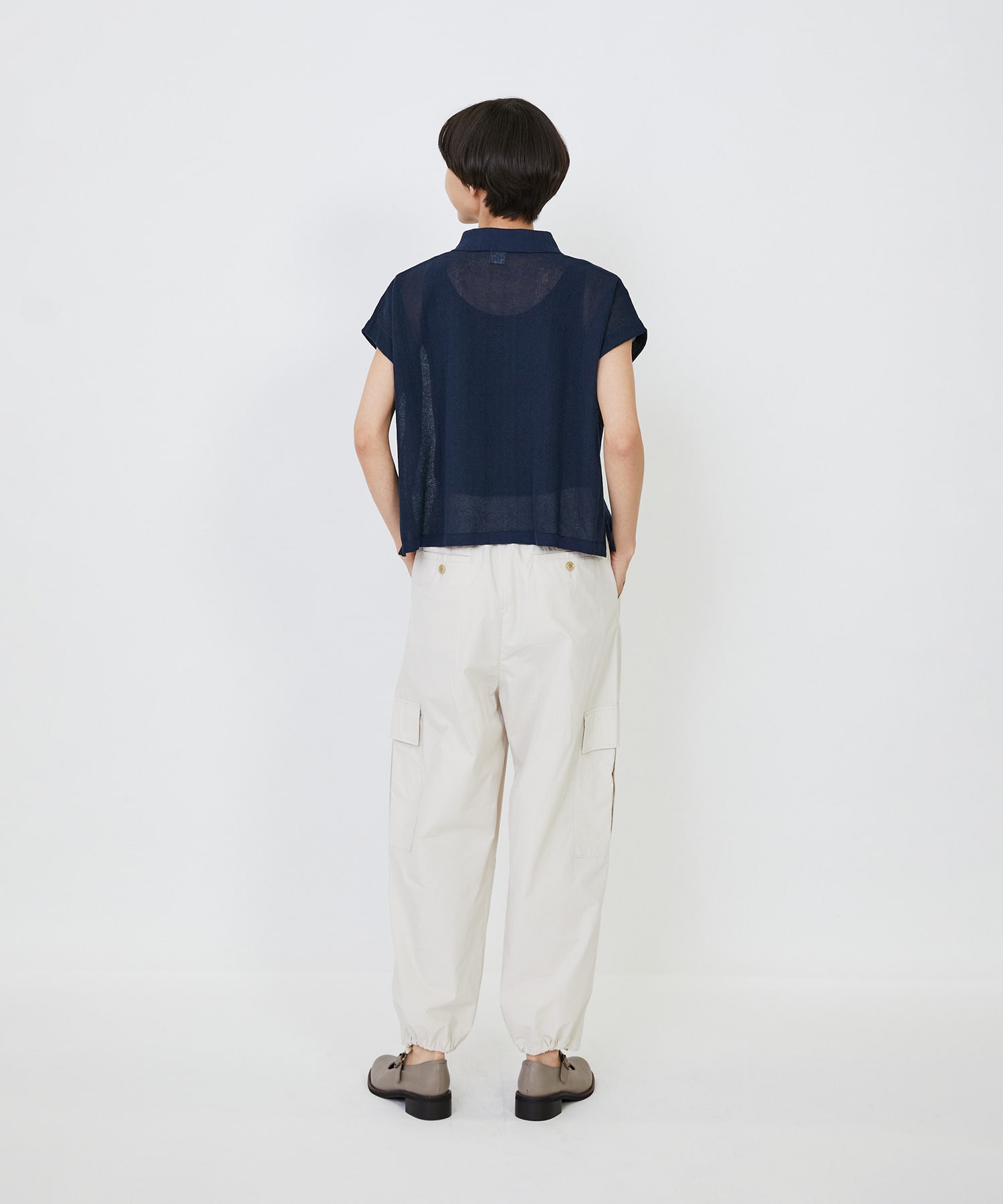 【LOISIR】エステルコットンリネンダブルジャカード編みニットポロ 詳細画像 レッド 20