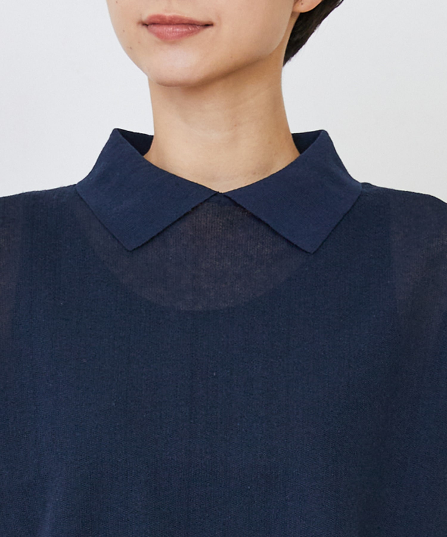 【LOISIR】エステルコットンリネンダブルジャカード編みニットポロ 詳細画像 レッド 24