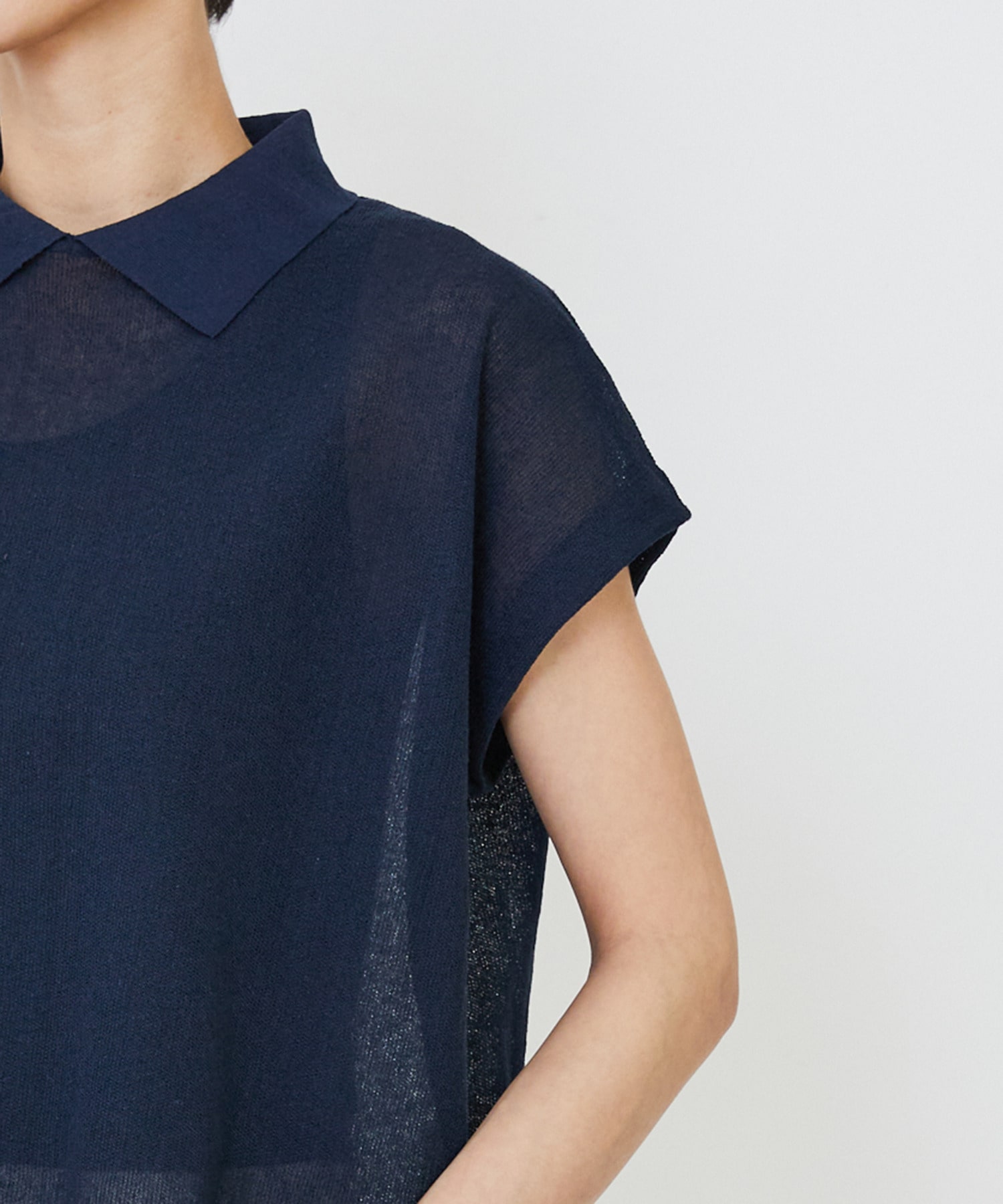 【LOISIR】エステルコットンリネンダブルジャカード編みニットポロ 詳細画像 レッド 26