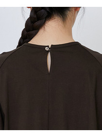 【LOISIR】オーガニックコットン天竺Aラインプルオーバー 詳細画像 ブラウン 26