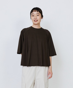 【LOISIR】オーガニックコットン天竺Aラインプルオーバー 詳細画像 ブラウン 1