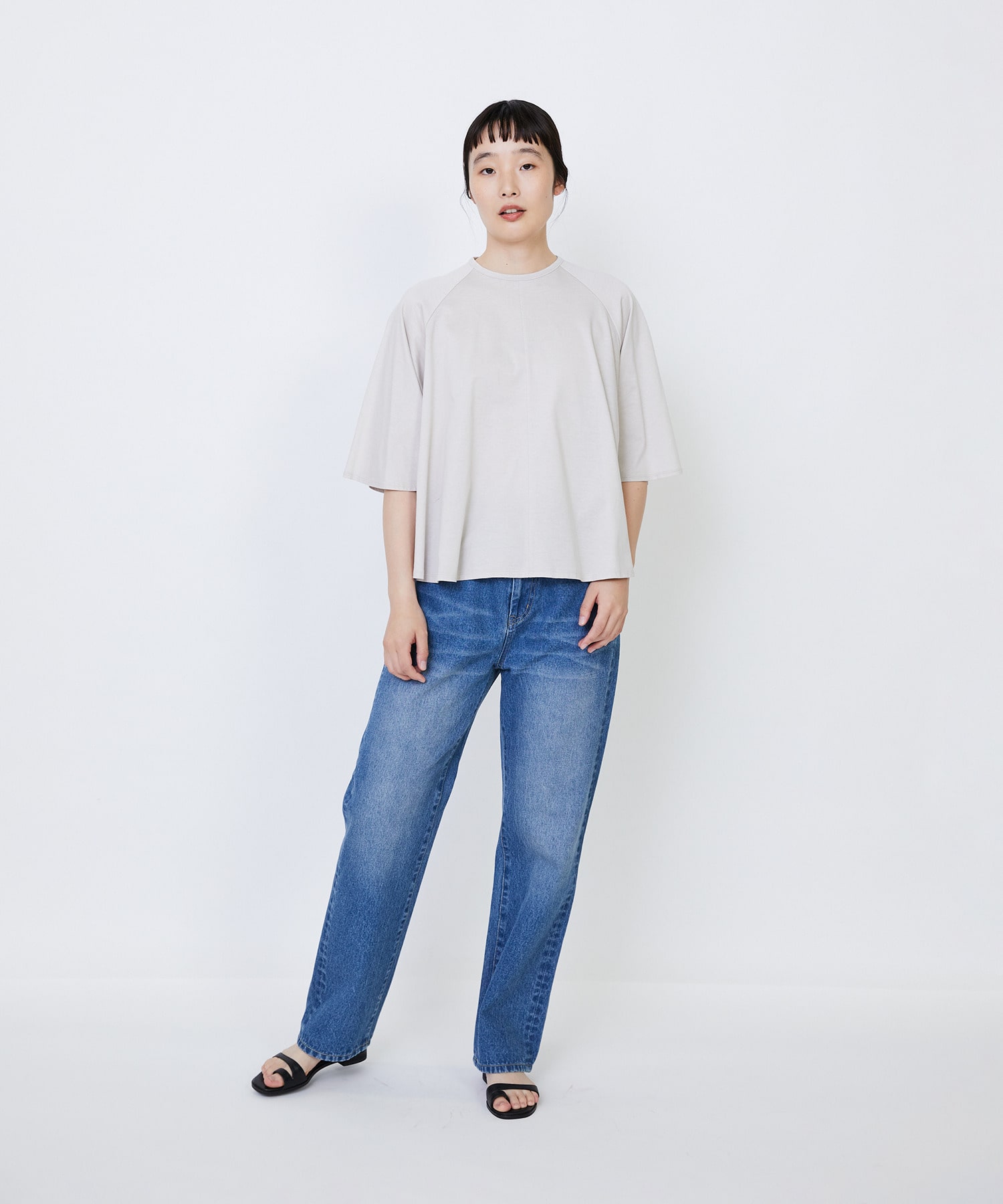 【LOISIR】オーガニックコットン天竺Aラインプルオーバー 詳細画像 ブラウン 2