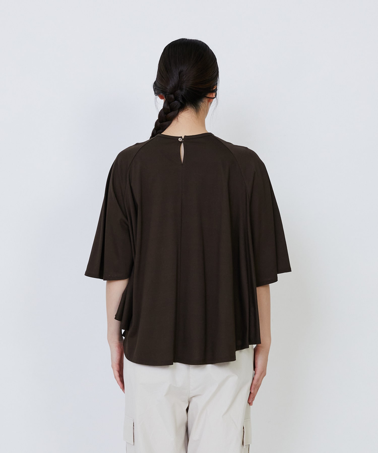 【LOISIR】オーガニックコットン天竺Aラインプルオーバー 詳細画像 ブラウン 24