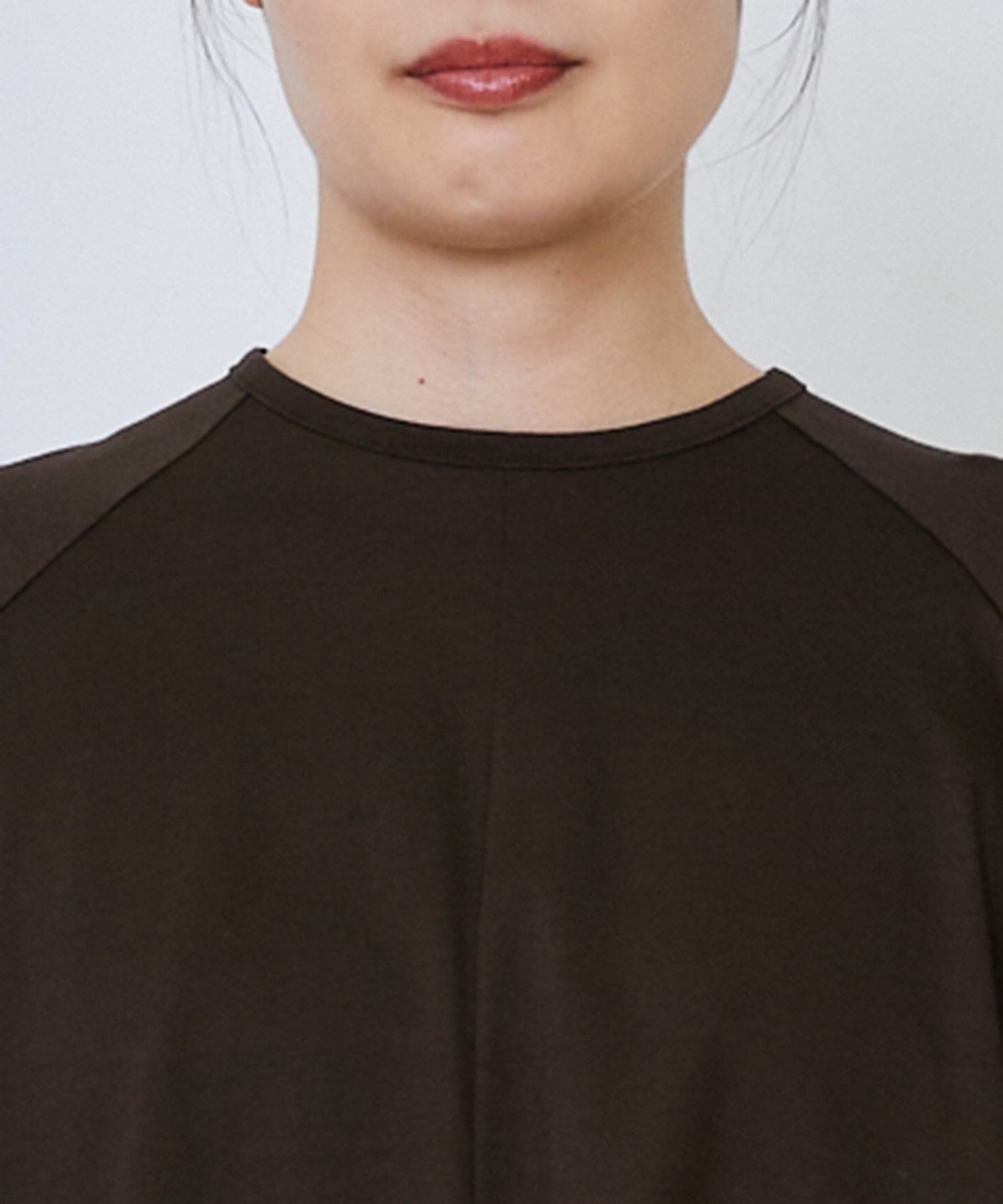 【LOISIR】オーガニックコットン天竺Aラインプルオーバー 詳細画像 ブラウン 25