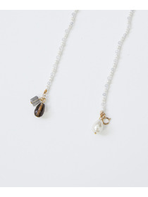 【LOISIR】バロックパール&times;天然石ラリエット風ネックレス 詳細画像 オフホワイト 6