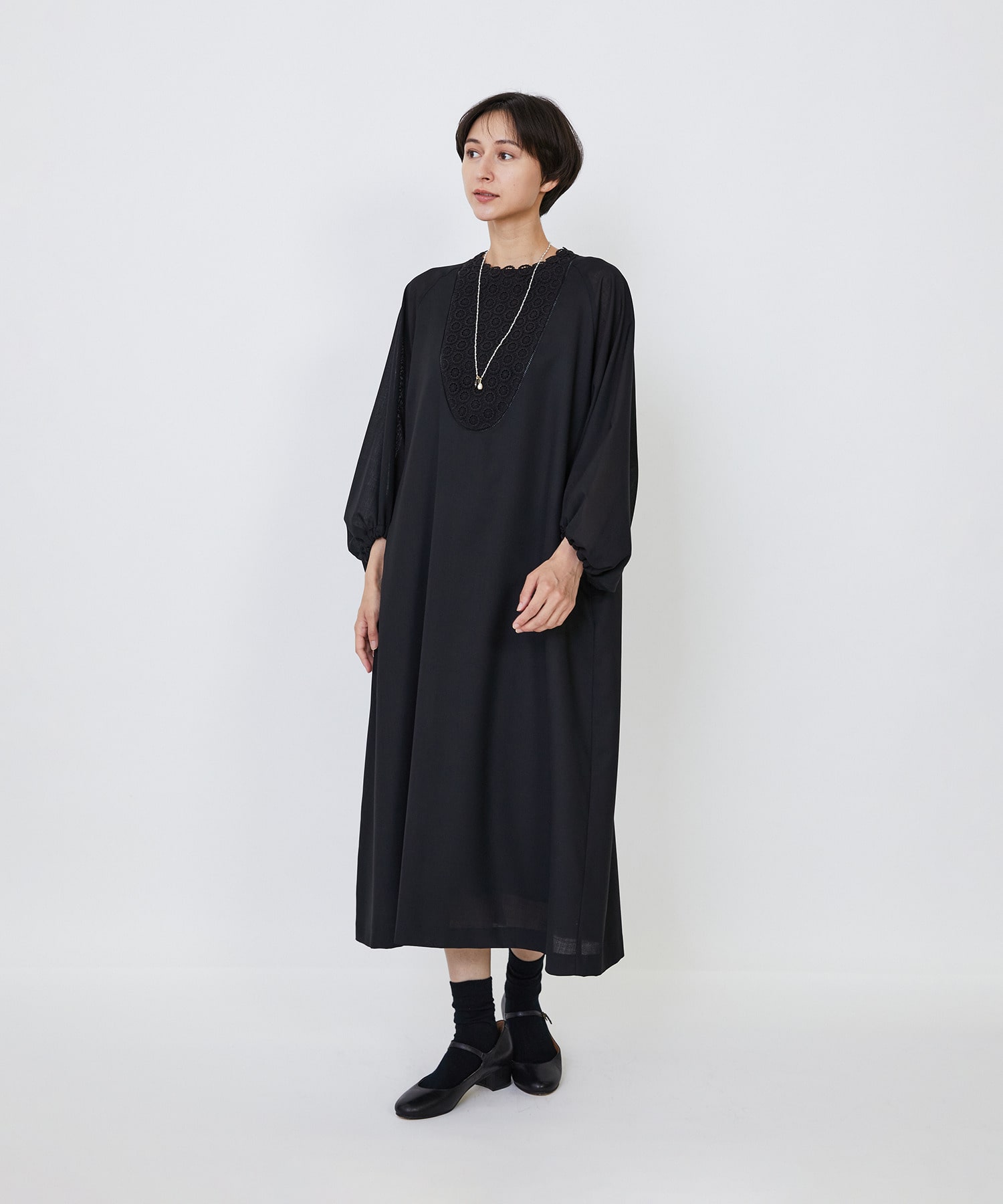 【LOISIR】バロックパール&times;天然石ラリエット風ネックレス 詳細画像 オフホワイト 3