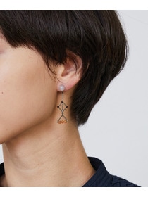 【LOISIR】｜2BUY10%OFF・3BUY20%OFF｜ステンドグラスモチーフ天然石ピアス 詳細画像 グリーン系その他 1