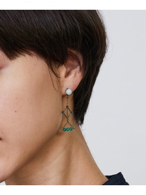 【LOISIR】｜2BUY10%OFF・3BUY20%OFF｜ステンドグラスモチーフ天然石ピアス 詳細画像 グリーン系その他 3