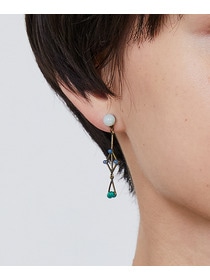 【LOISIR】｜2BUY10%OFF・3BUY20%OFF｜ステンドグラスモチーフ天然石ピアス 詳細画像 グリーン系その他 4
