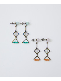 【LOISIR】｜2BUY10%OFF・3BUY20%OFF｜ステンドグラスモチーフ天然石ピアス 詳細画像 グリーン系その他 5