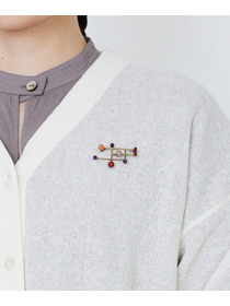 【LOISIR】ステンドグラスモチーフ天然石ブローチ 詳細画像 グリーン系その他 1