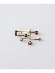 【LOISIR】ステンドグラスモチーフ天然石ブローチ 詳細画像 グリーン系その他 3