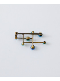 【LOISIR】ステンドグラスモチーフ天然石ブローチ 詳細画像 グリーン系その他 4