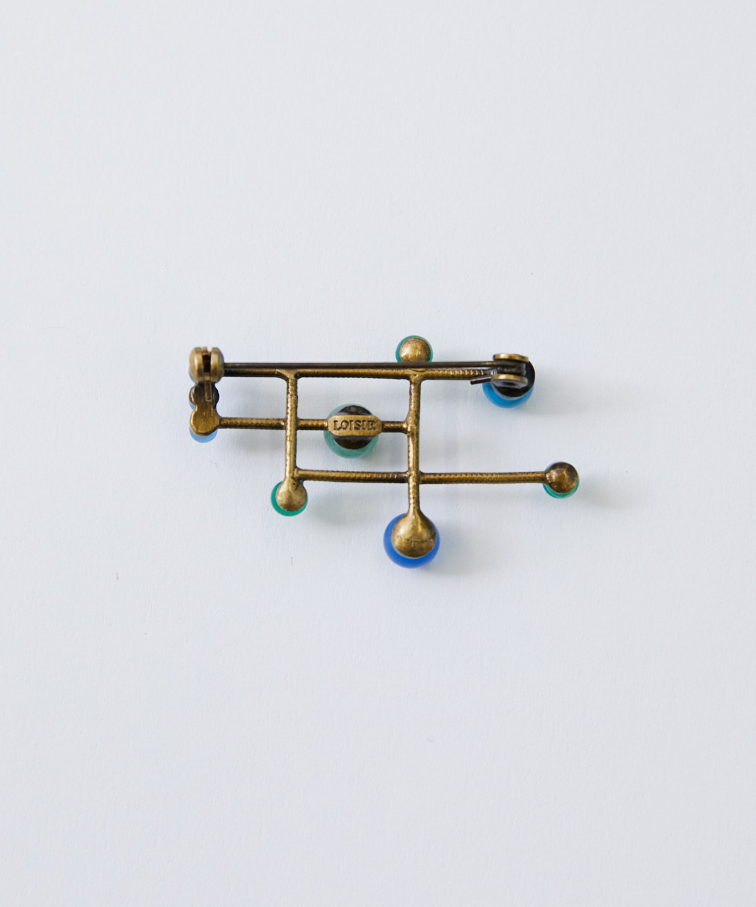 【LOISIR】ステンドグラスモチーフ天然石ブローチ 詳細画像 グリーン系その他 4