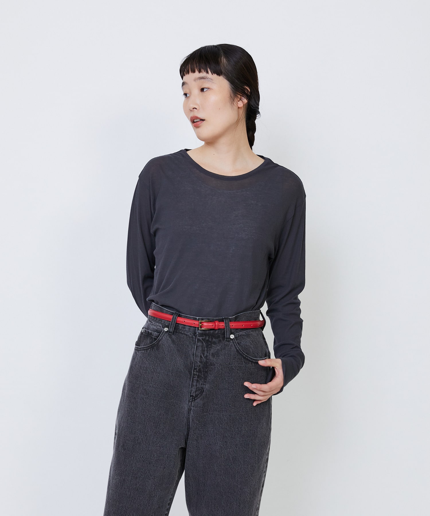 【LOISIR】細幅ベルト 詳細画像 ブラック 1