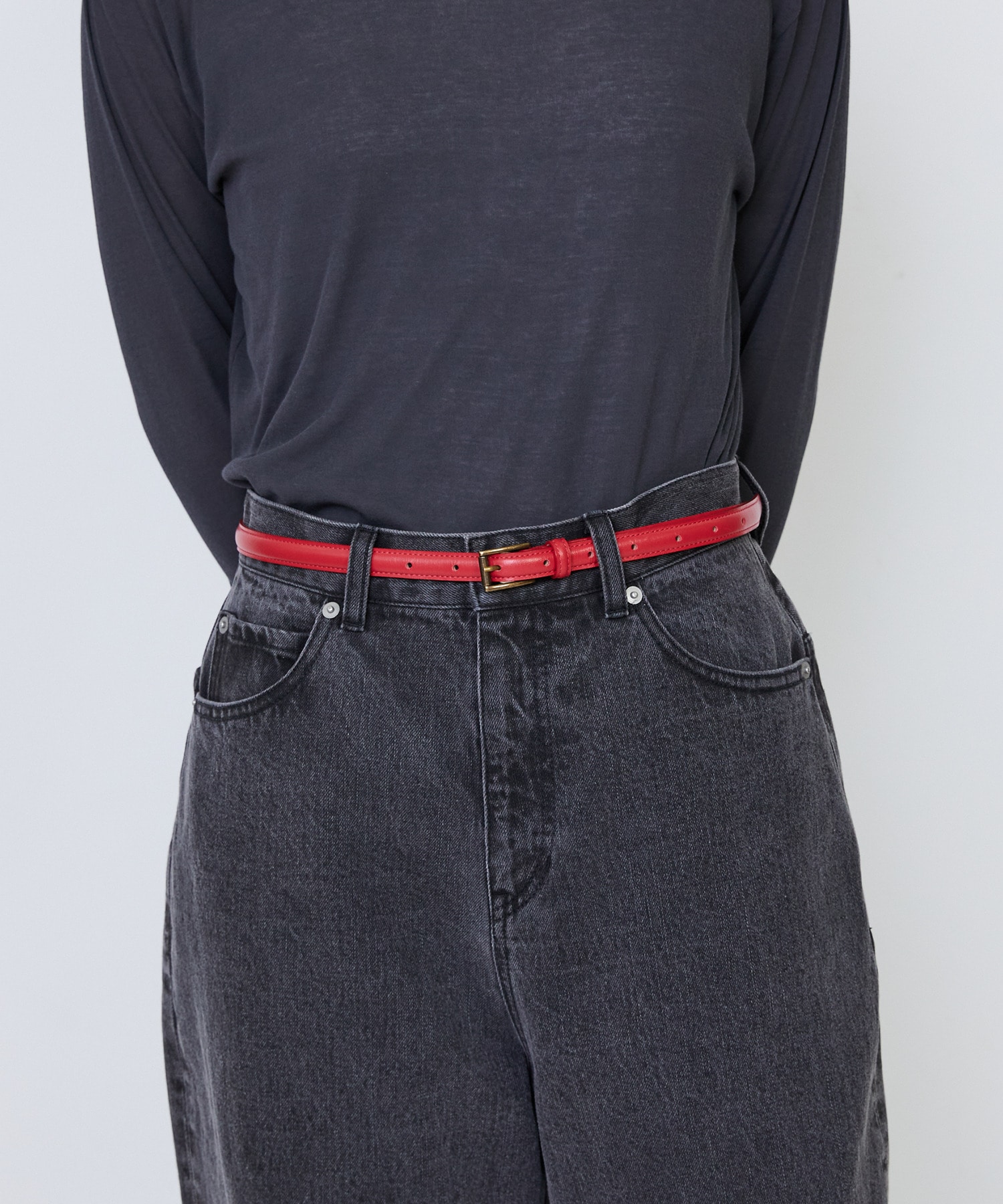 【LOISIR】細幅ベルト 詳細画像 ブラック 2