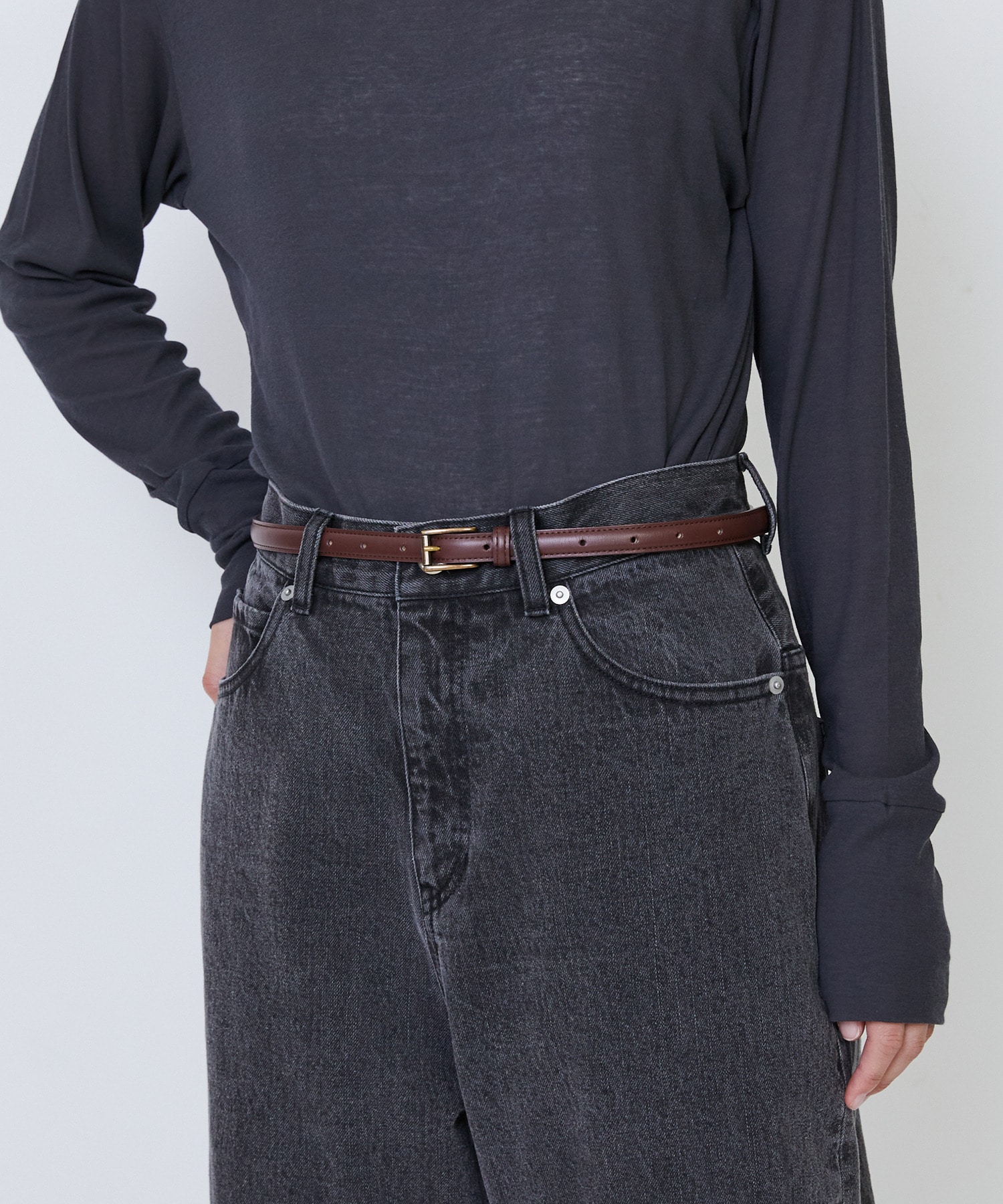 【LOISIR】細幅ベルト 詳細画像 ブラック 6