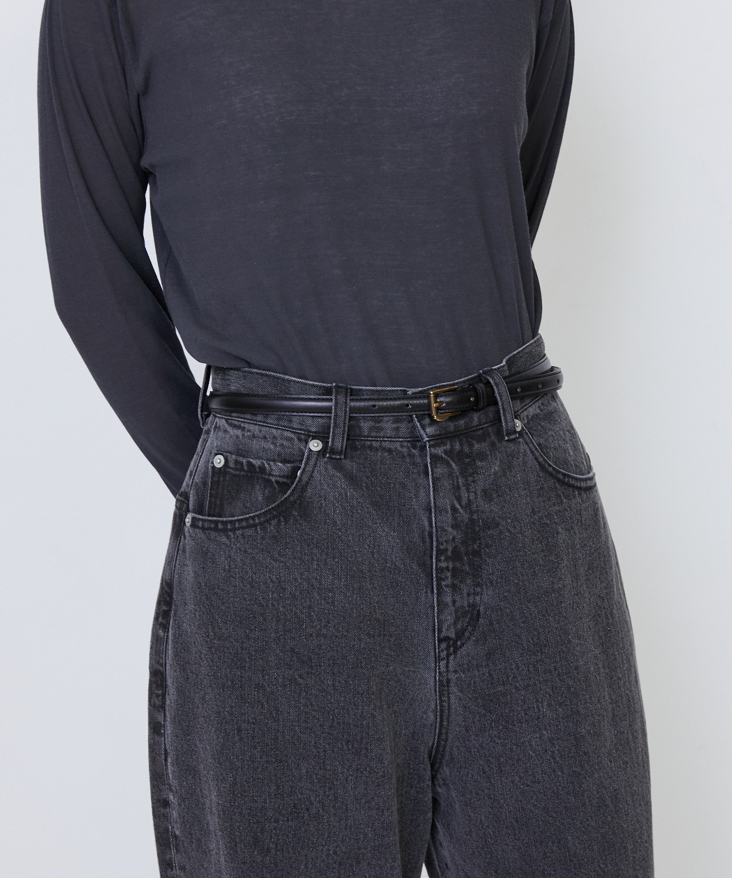 【LOISIR】細幅ベルト 詳細画像 ブラック 8