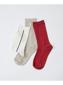 【LOISIR】｜2BUY10%OFF・3BUY20%OFF｜サイドラインソックス 詳細画像 レッド系その他 10