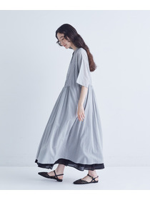 【congés payés】バイアスピンタックワンピース 詳細画像 チャコールグレー 2