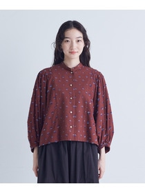 【congés payés】フラワージャカードブラウス 詳細画像 グレー系その他 5