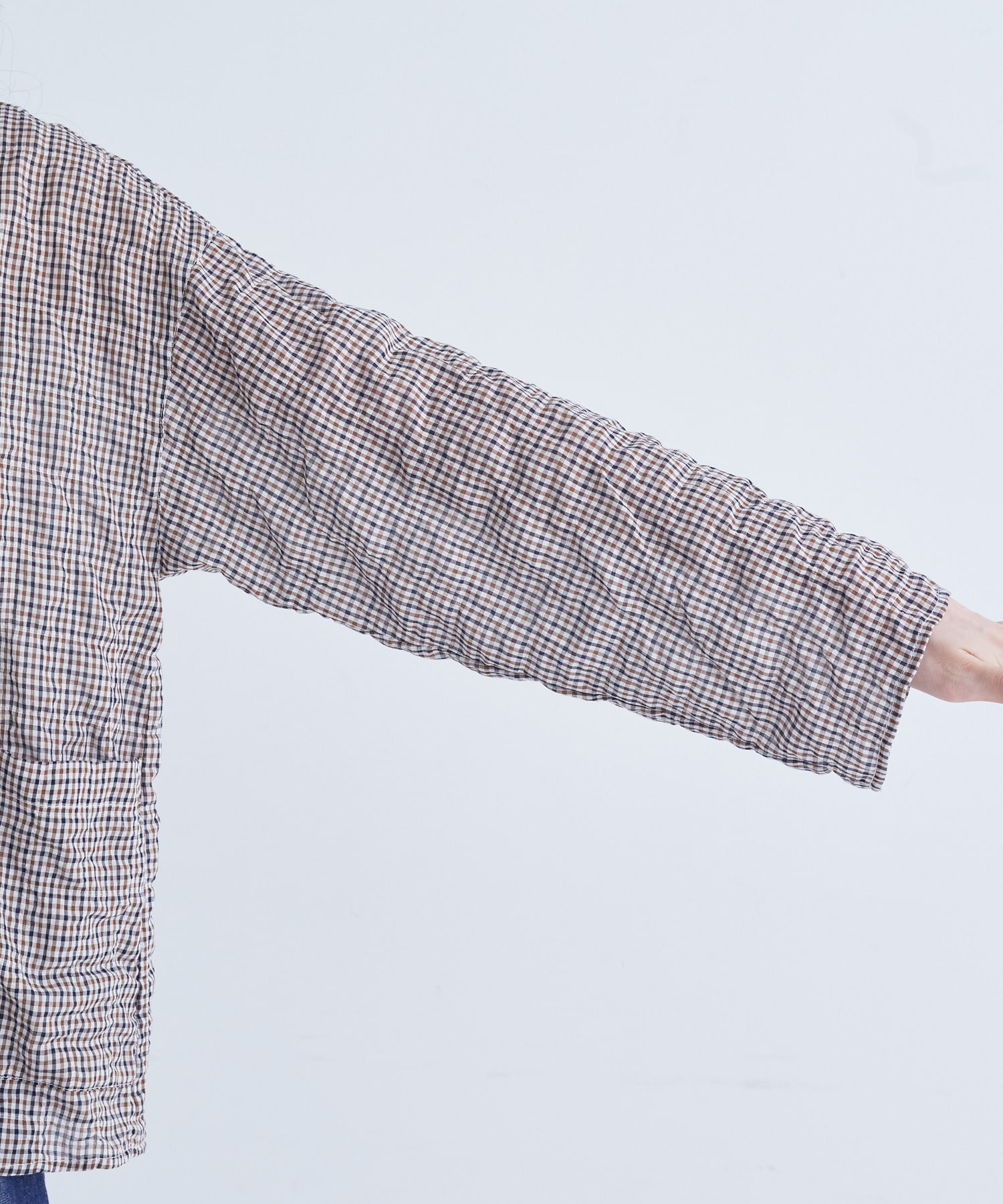 【congés payés】｜2BUY10%OFF・3BUY20%OFF｜シャーリングフリルシャツジャケット 詳細画像 ブラウン 10