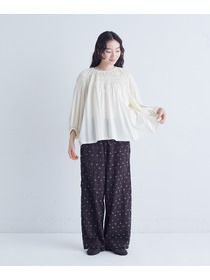 【congés payés】フラワーカットジャカードパンツ 詳細画像 グレー系その他 15