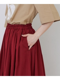 【congés payés】◆コットンワッシャーフレアースカート 詳細画像 レッド 19