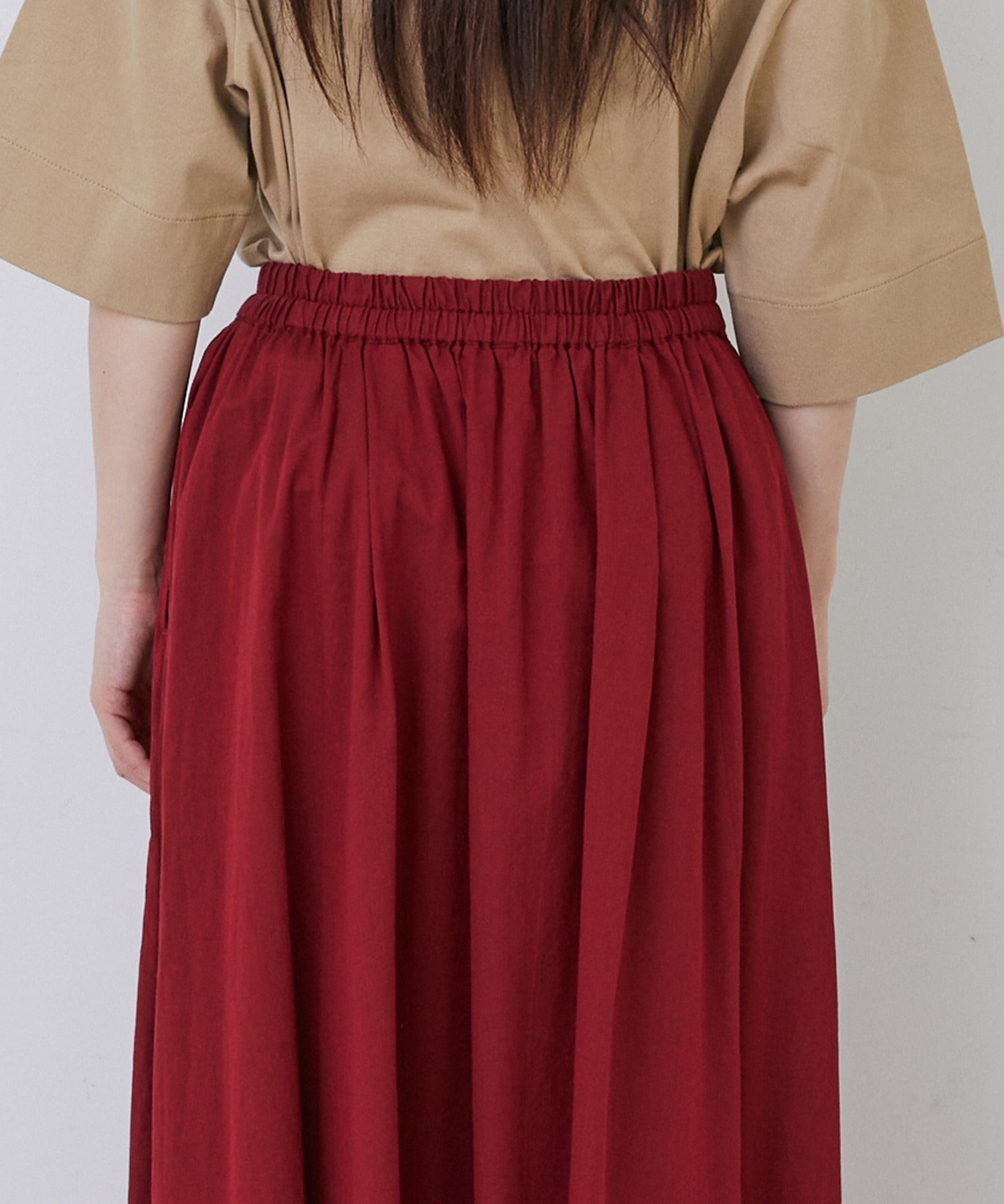 【congés payés】◆コットンワッシャーフレアースカート 詳細画像 レッド 18