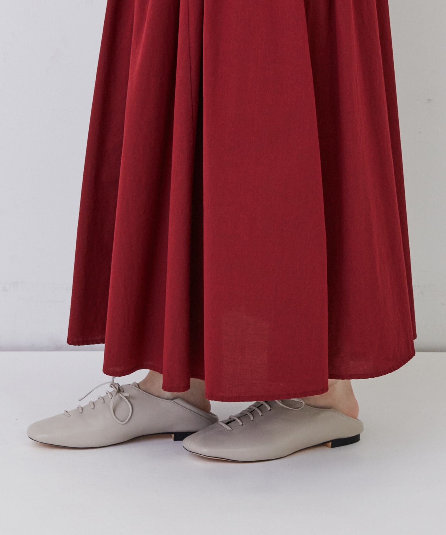 【congés payés】◆コットンワッシャーフレアースカート 詳細画像 レッド 20