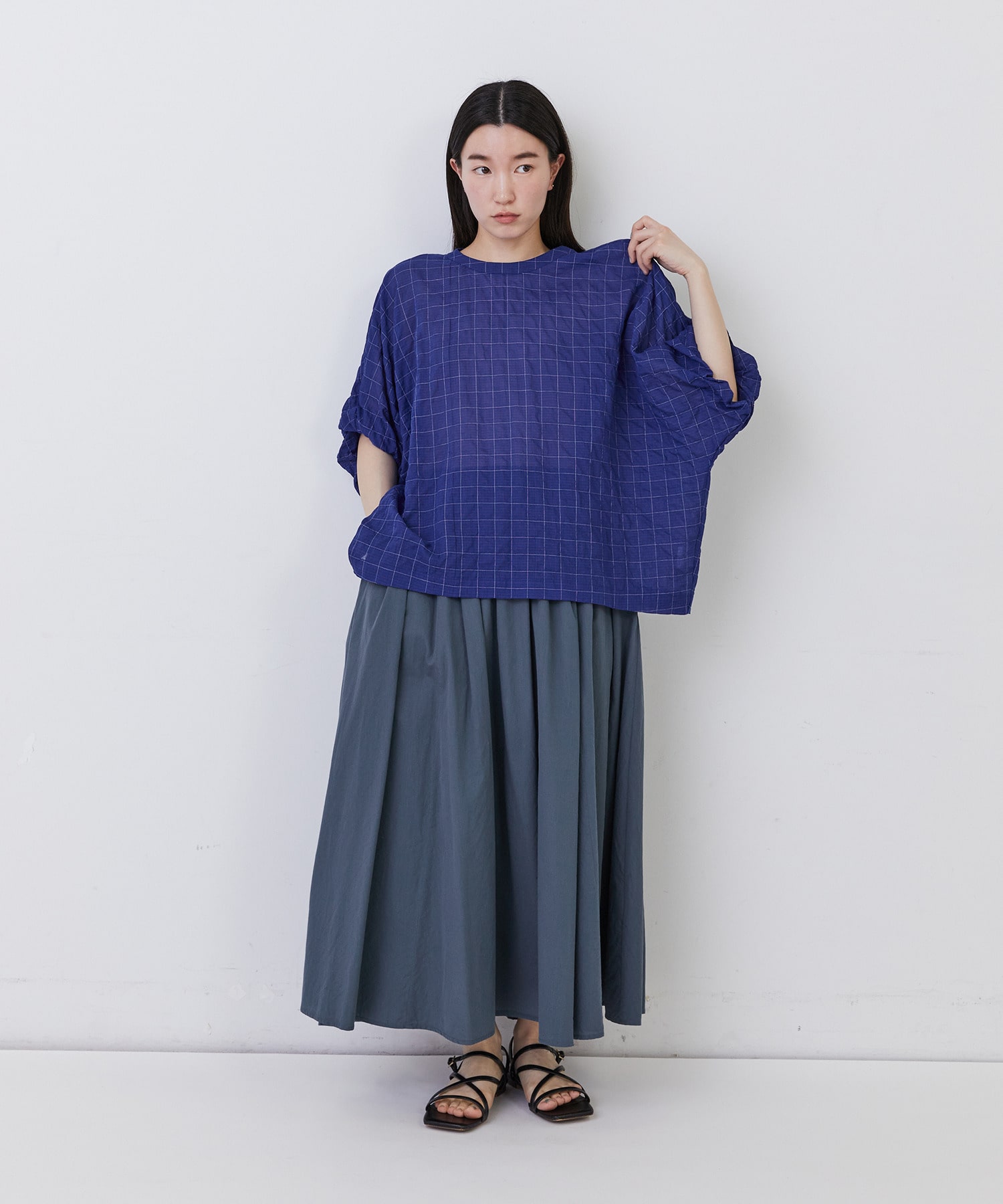 【congés payés】◆コットンワッシャーフレアースカート 詳細画像 レッド 4