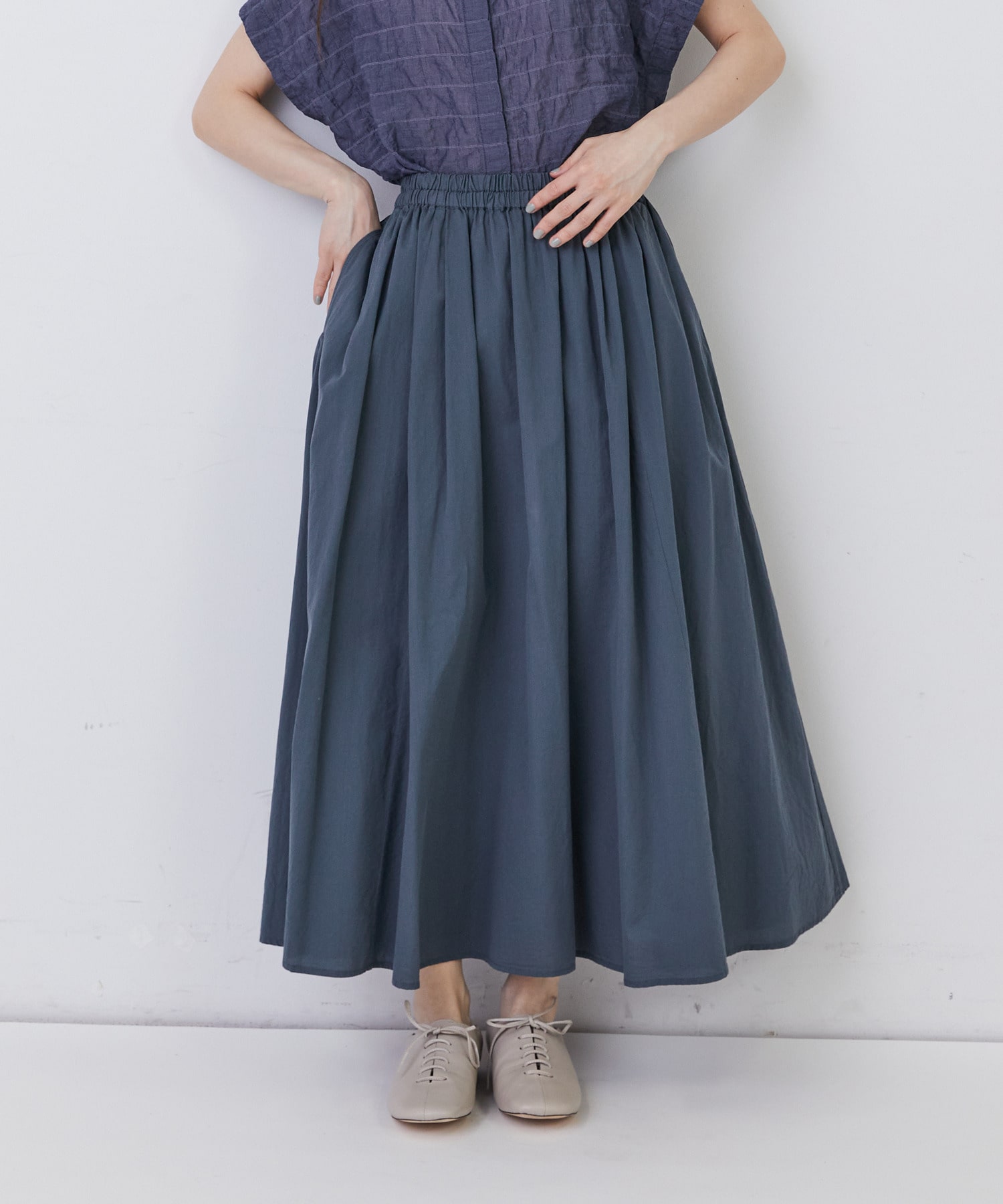 【congés payés】◆コットンワッシャーフレアースカート 詳細画像 レッド 6