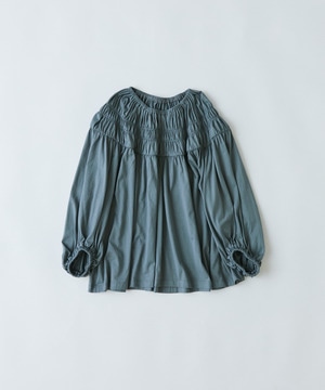 【congés payés】｜2BUY10%OFF・3BUY20%OFF｜ジャージスモッキングブラウス 詳細画像 ブルーグレー 1