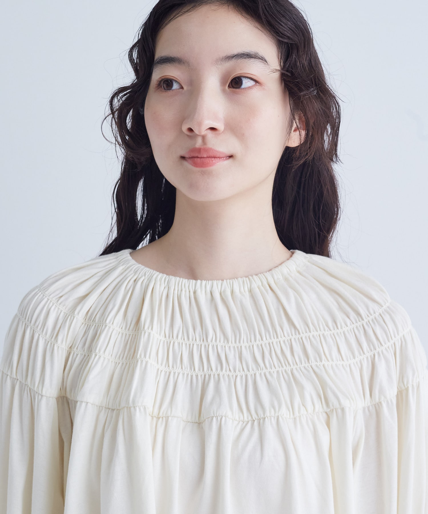 【congés payés】｜2BUY10%OFF・3BUY20%OFF｜ジャージスモッキングブラウス 詳細画像 ブラウン 8