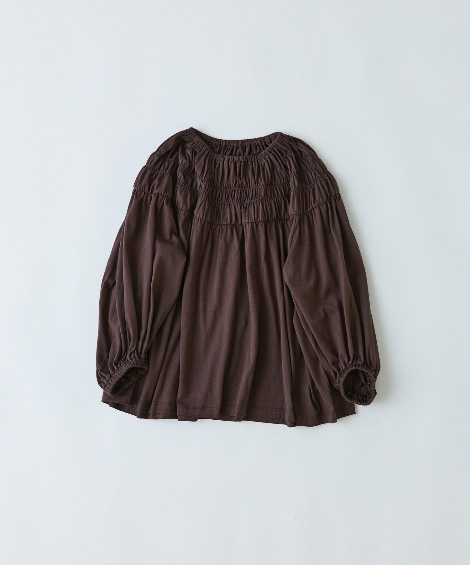 【congés payés】｜2BUY10%OFF・3BUY20%OFF｜ジャージスモッキングブラウス 詳細画像 ブラウン 1