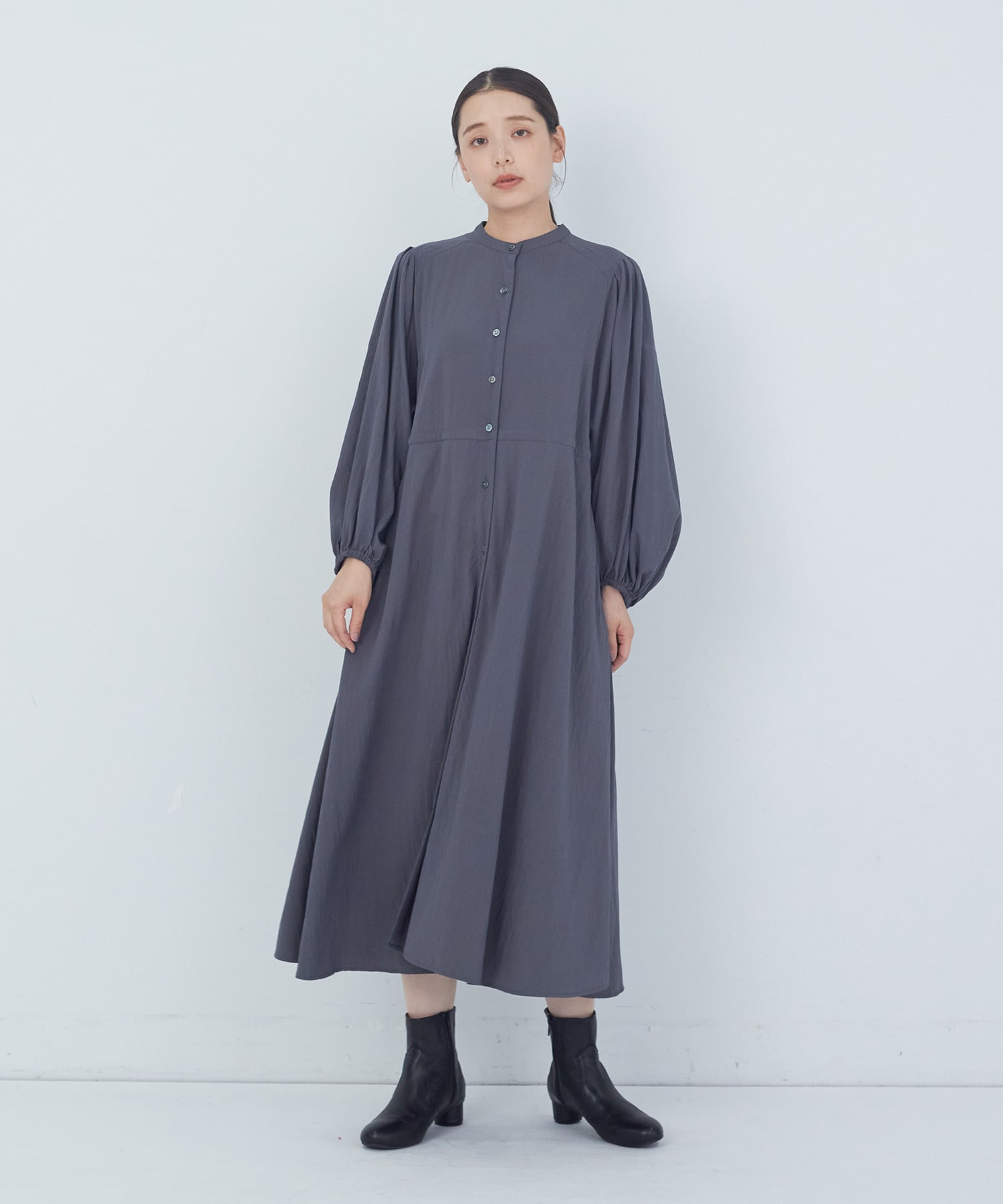 【ADIEU TRISTESSE】レーヨンナイロンワンピース 詳細画像 チャコールグレー 1