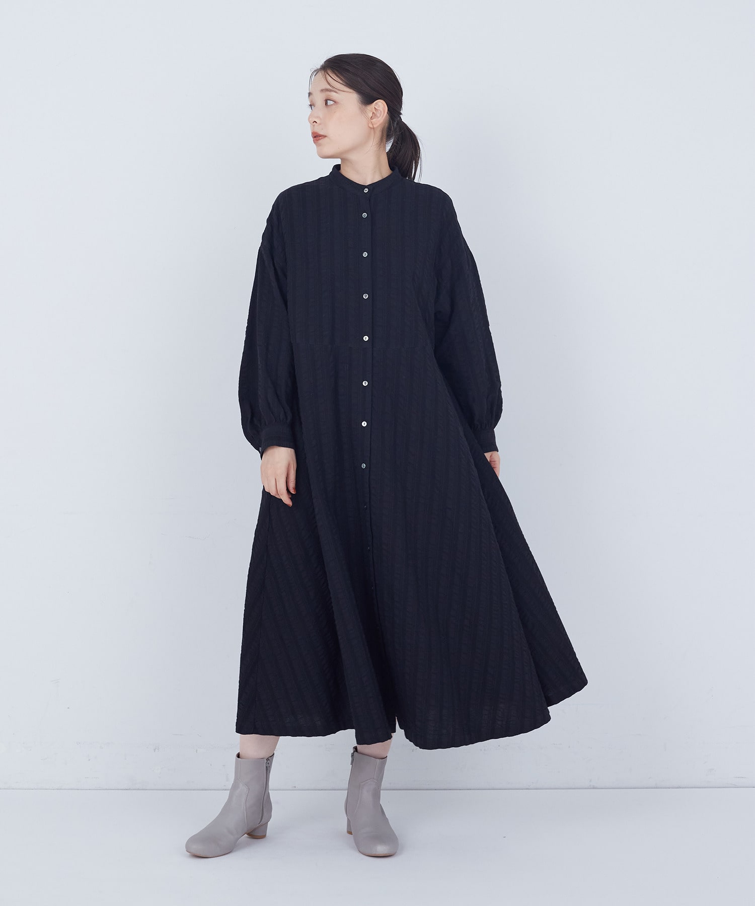 【ADIEU TRISTESSE】｜2BUY10%OFF・3BUY20%OFF｜【11月お気に入り登録ブランド内4位】コットンウールファインワンピース 詳細画像 ブラック 9