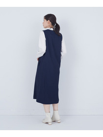 【ADIEU TRISTESSE】スリット入りクルーネックジャンパースカート 詳細画像 ネイビー 10