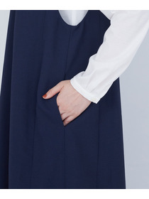 【ADIEU TRISTESSE】スリット入りクルーネックジャンパースカート 詳細画像 ネイビー 16