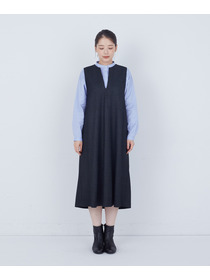 【ADIEU TRISTESSE】スリット入りクルーネックジャンパースカート 詳細画像 ネイビー 4