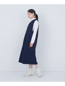 【ADIEU TRISTESSE】スリット入りクルーネックジャンパースカート 詳細画像 ネイビー 9