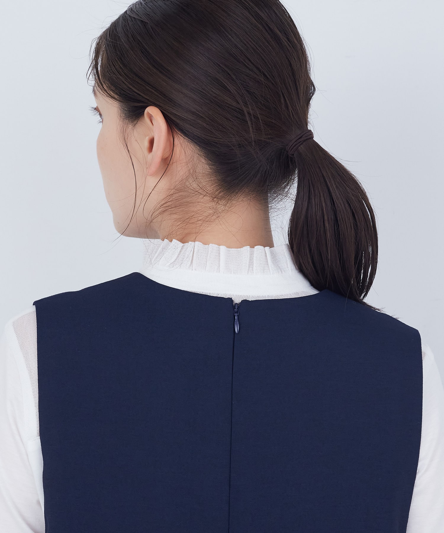 【ADIEU TRISTESSE】スリット入りクルーネックジャンパースカート 詳細画像 ネイビー 15