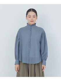 【ADIEU TRISTESSE】｜2BUY10%OFF・3BUY20%OFF｜タックフリルカラーブラウス 詳細画像 ブル－グレ－ 10