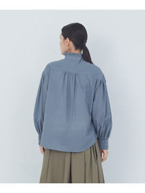 【ADIEU TRISTESSE】｜2BUY10%OFF・3BUY20%OFF｜タックフリルカラーブラウス 詳細画像 ブル－グレ－ 12